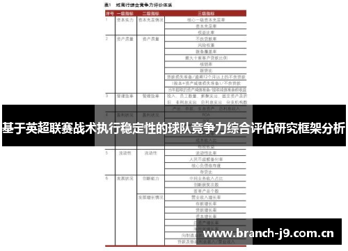 基于英超联赛战术执行稳定性的球队竞争力综合评估研究框架分析
